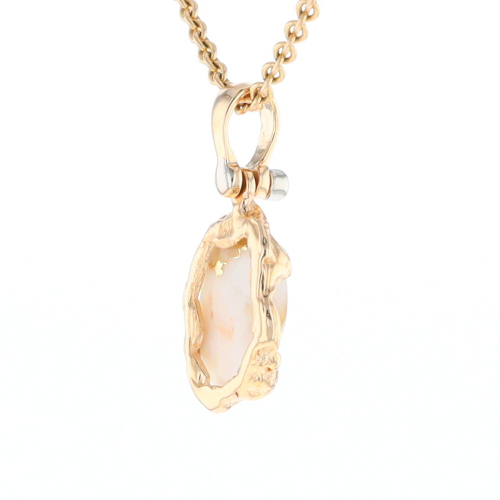 Gold Quartz Free Form Pendant