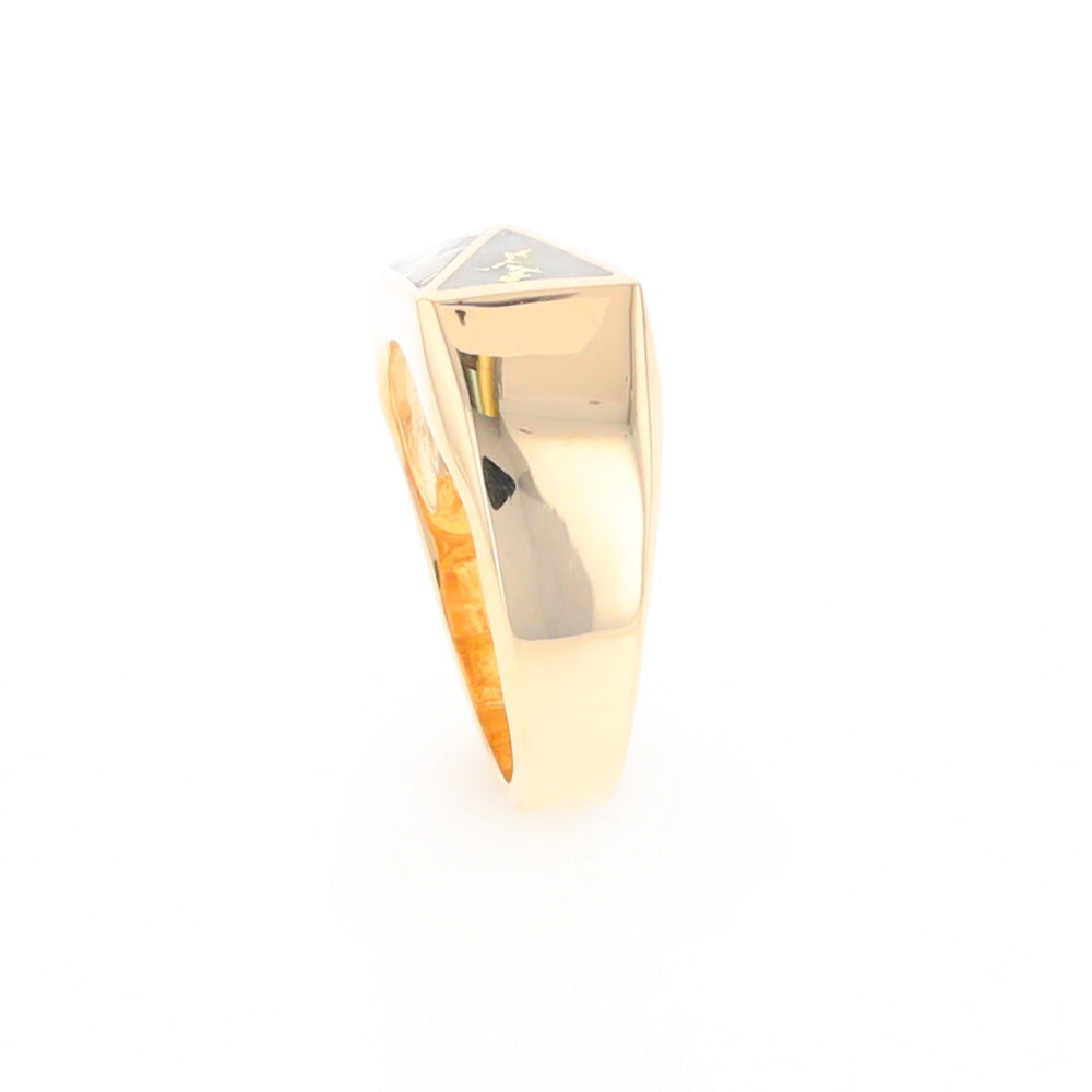 Four Section Gold Quartz Inlaid Men's Ring G2