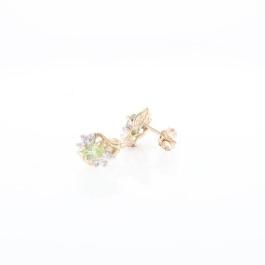 Bypass Peridot and Diamond Stud Earrings