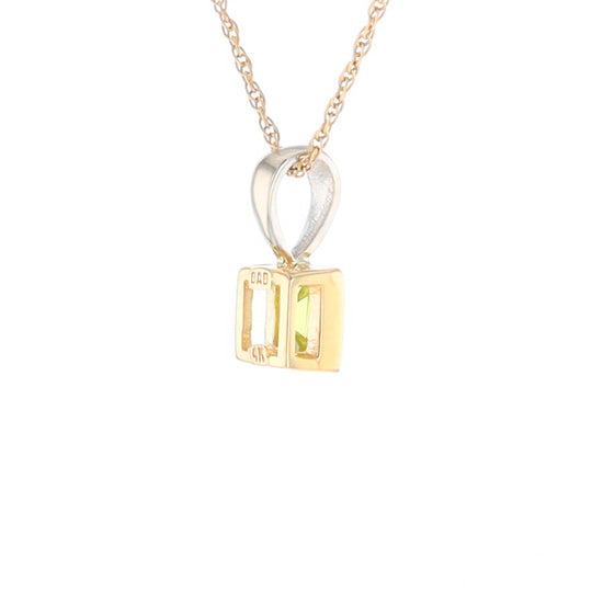 Two-Tone Bezel Peridot Pendant