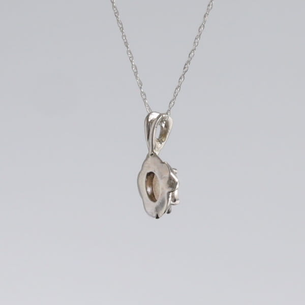 White Opal Flower Pendant