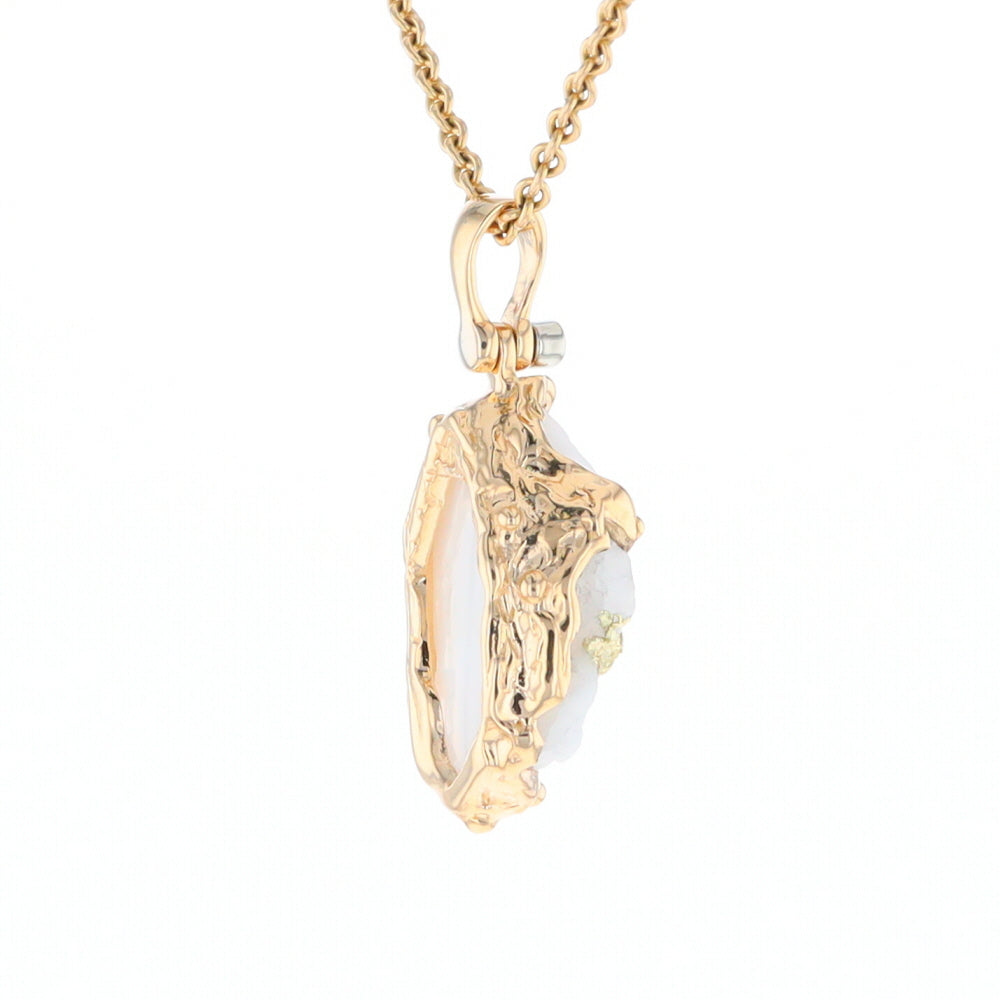 Rough Gold Quartz Freeform Pendant