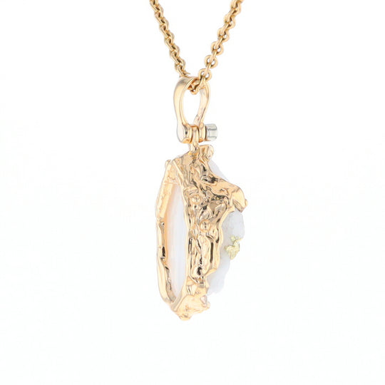 Rough Gold Quartz Freeform Pendant