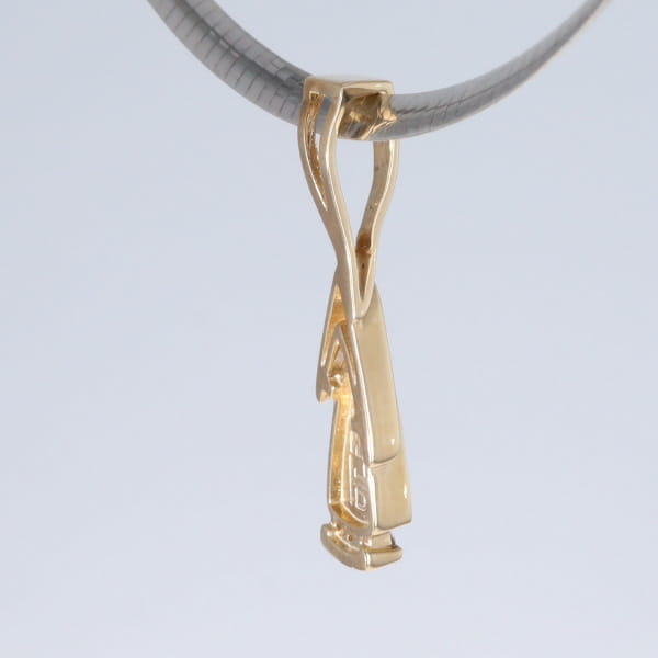 Opal Pendant Triangle Inlaid Design with .06ctw Round Diamonds