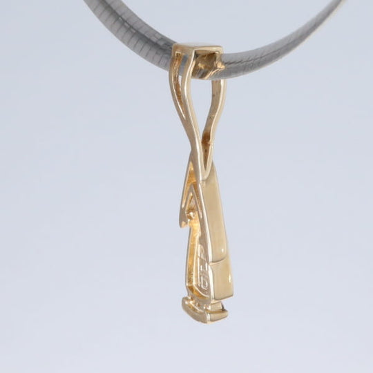 Opal Pendant Triangle Inlaid Design with .06ctw Round Diamonds