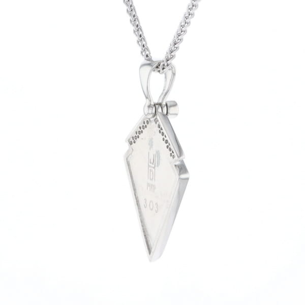 Sleeping Beauty Turquoise Kite Shaped Inlaid Pendant with 0.19ctw Diamonds