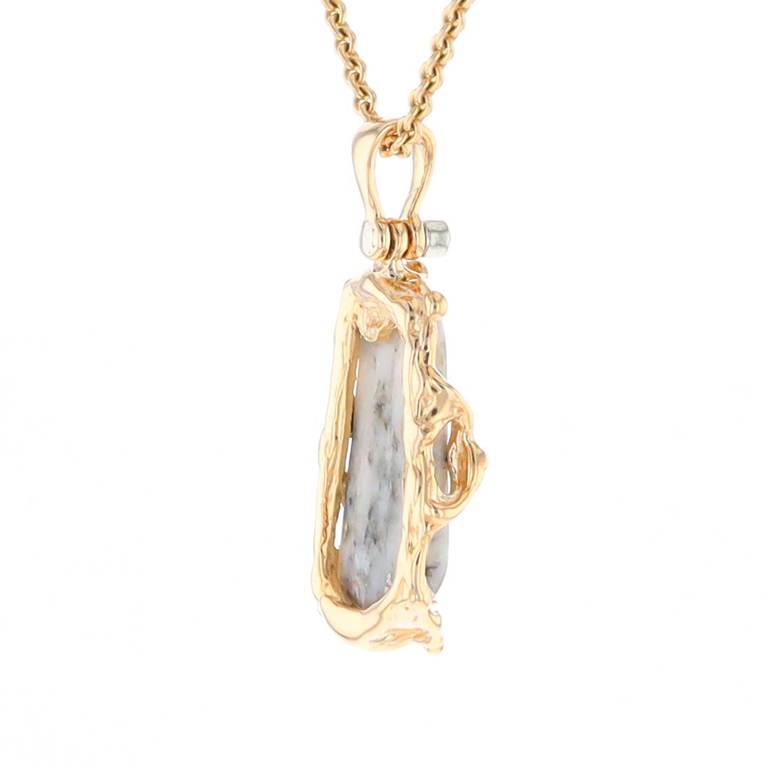 Free Form Gold Quartz Pendant