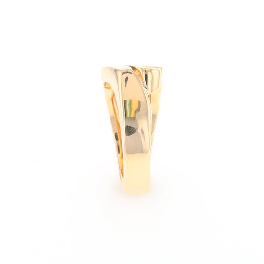 Gold Quartz Ring Geometric Shape Inlaid with 0.30ctw Round Diamonds