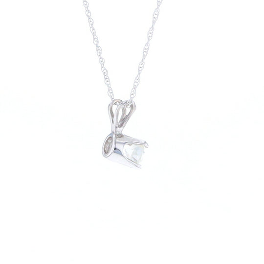 White Gold Solitaire Diamond Pendant