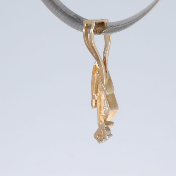 Opal Pendant Triangle Inlaid Design with .07ctw Round Diamonds
