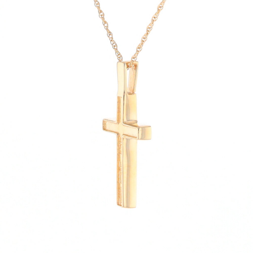 Three Section Gold Quartz Cross - G2