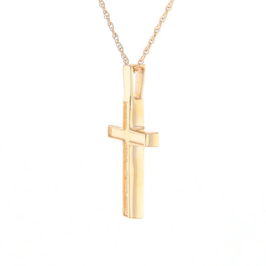 Three Section Gold Quartz Cross - G2