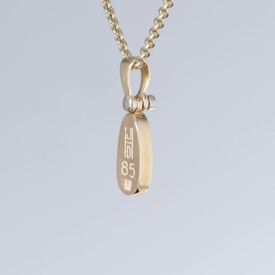 Opal Pendant Oval Inlaid Design with .02ct Round Diamond