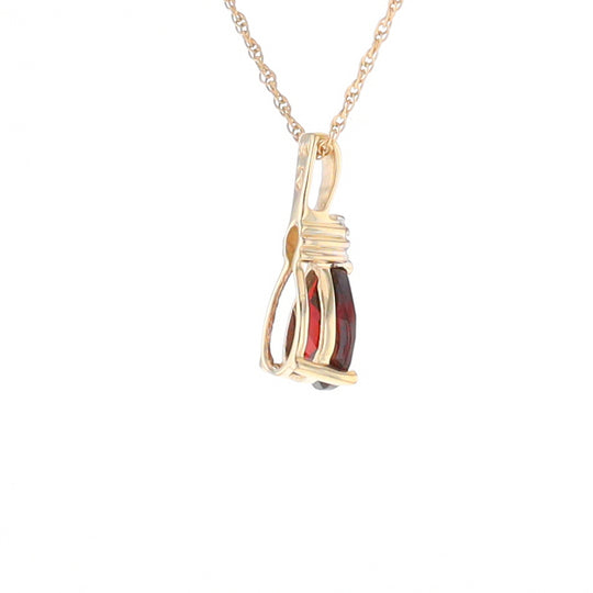 Pear Checkered Garnet Pendant