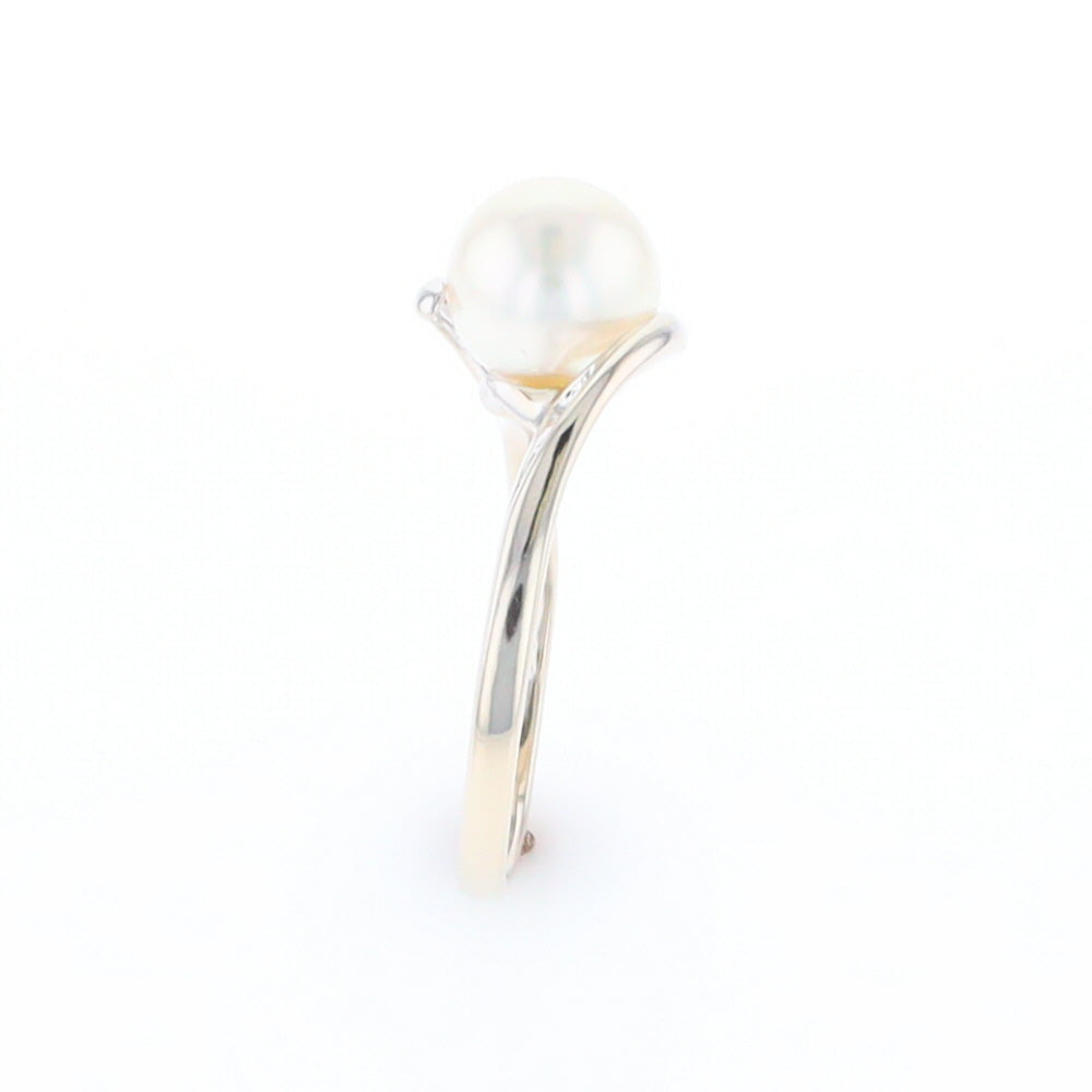 Pearl Solitaire Bypass Ring