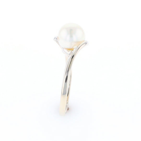 Pearl Solitaire Bypass Ring