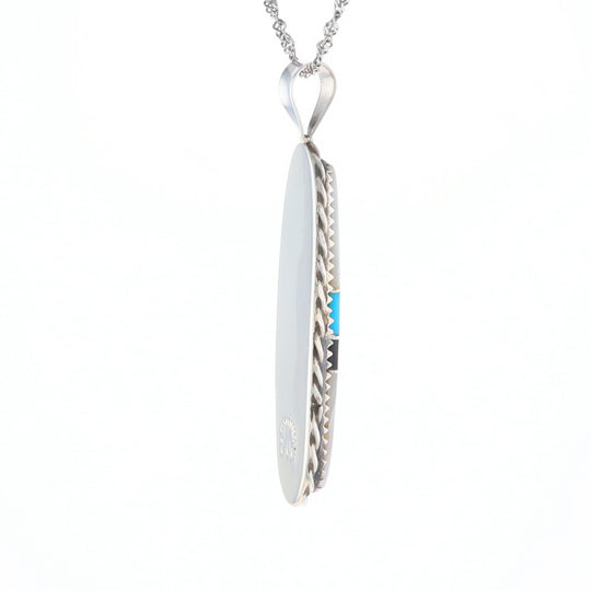 Multi Stone Inlaid Pendant