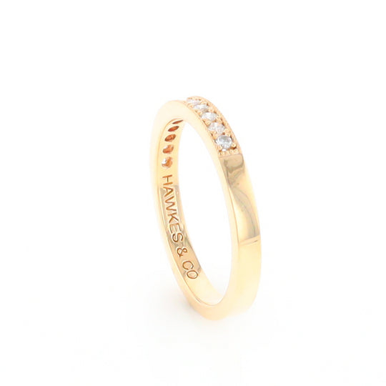 Yellow Gold Milgrain Diamond Wedding Band