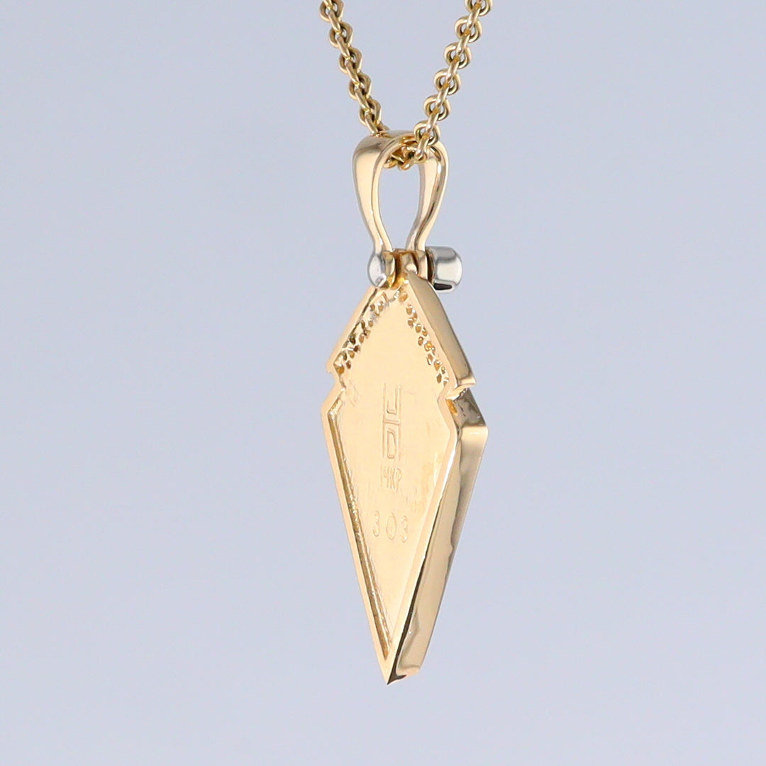 Opal Pendant Inlaid Kite Design with .19ctw Round Diamonds