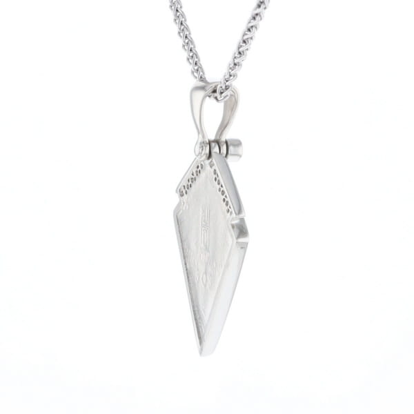 Pietersite Kite Shaped Inlaid Pendant with 0.19ctw Diamonds