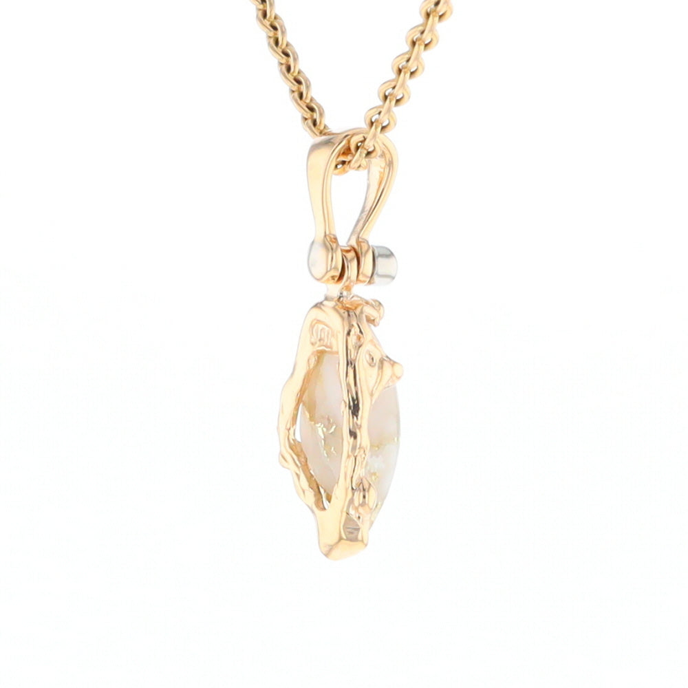 Gold Quartz Free Form Pendant