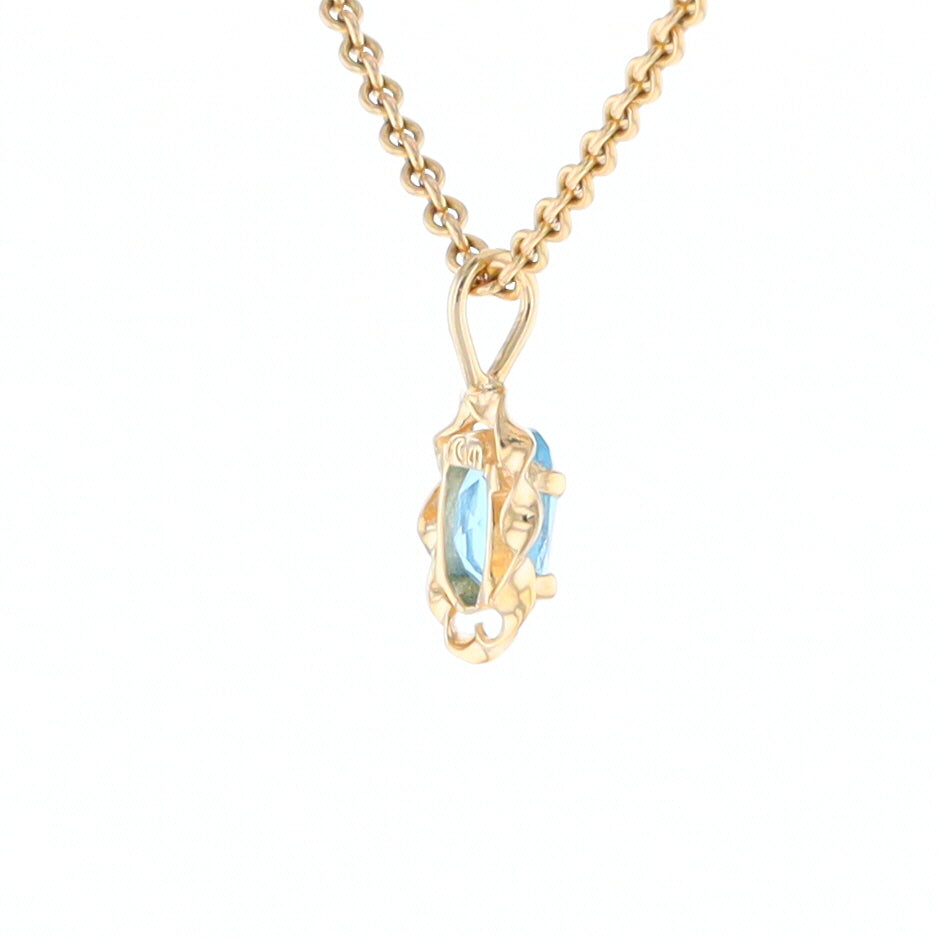 Blue Topaz Twisted Frame Pendant