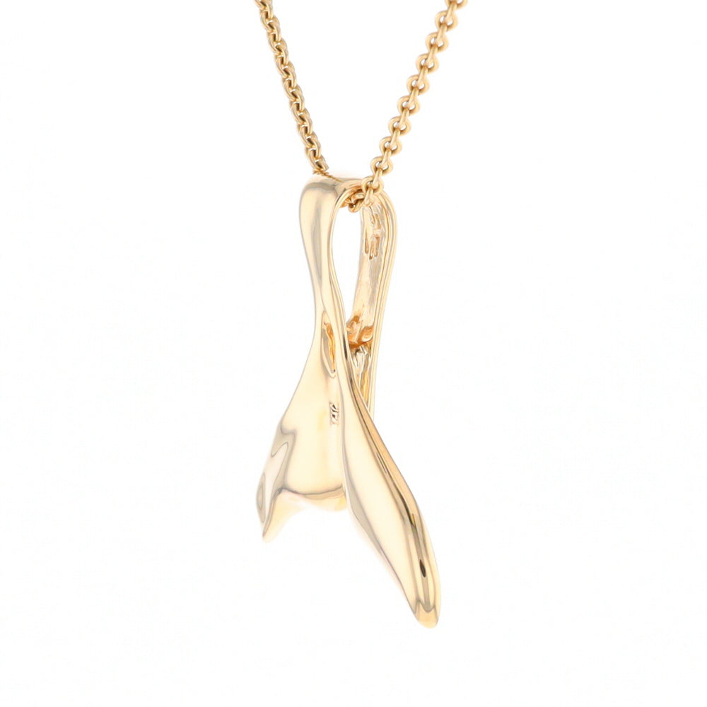 Whale Tail Natural Gold Quartz Single Side Inlaid Pendant