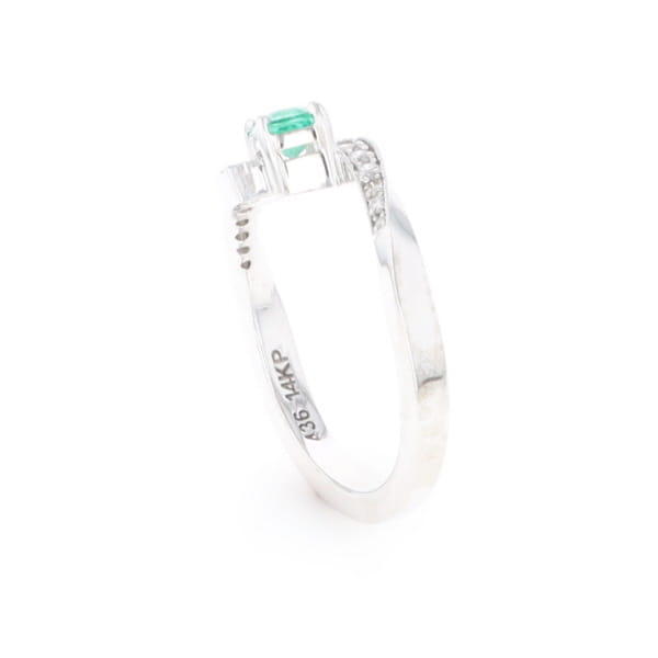 Emerald Twist Ring with Diamond Accents