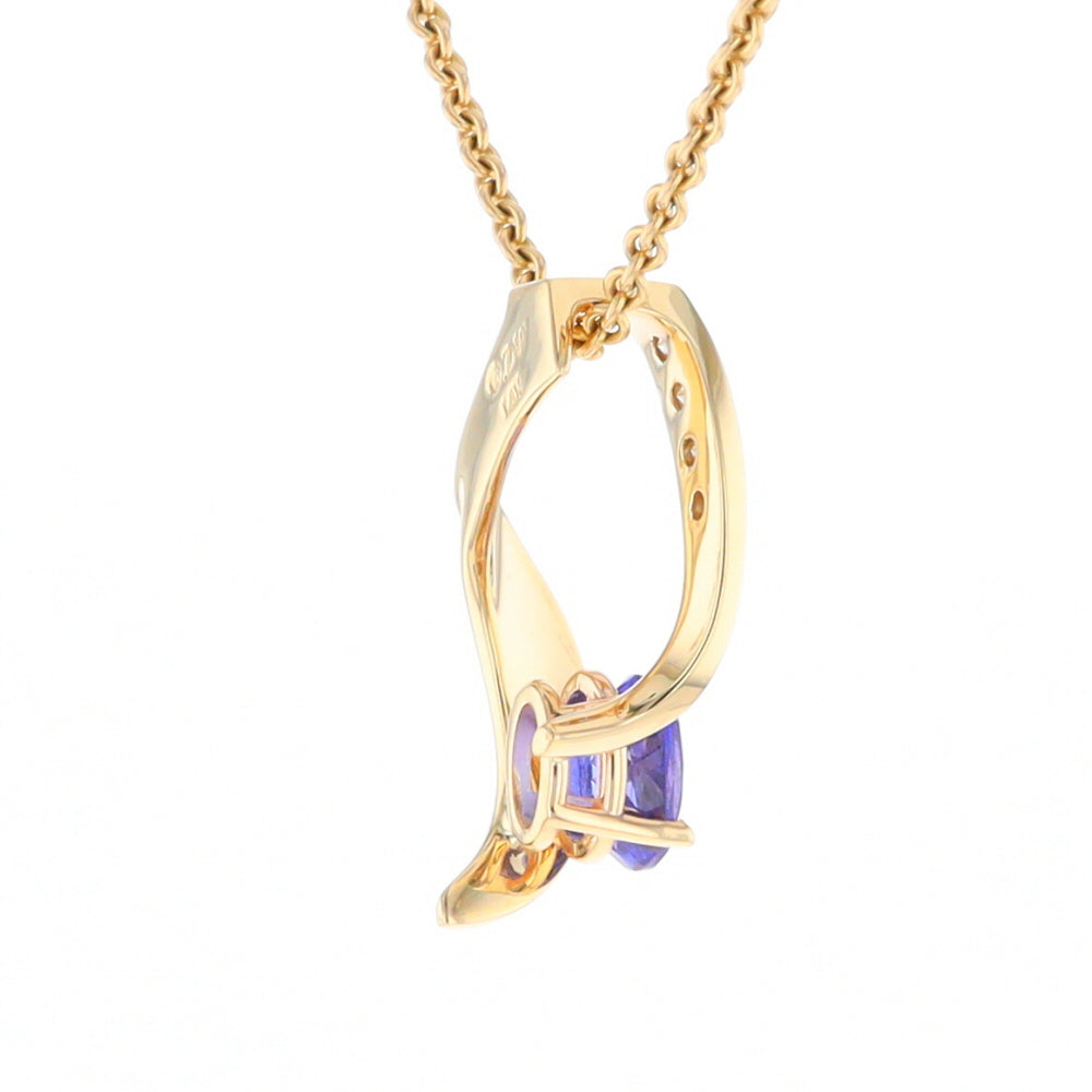 Synthetic Sapphire & Diamond Slide Pendant