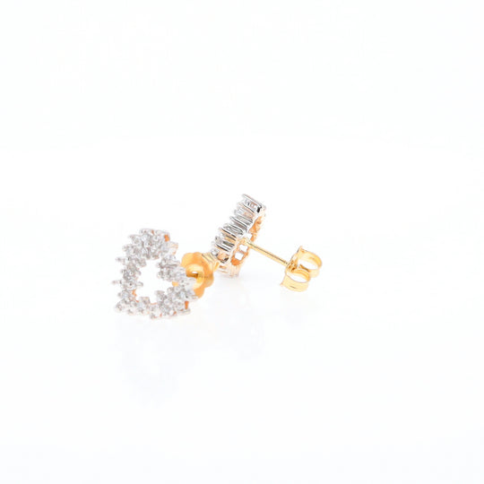 Diamond Heart Stud Earrings