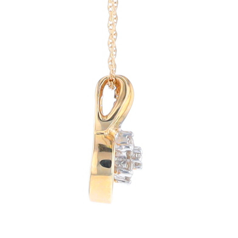 Gold Slide and Flower Diamond Pendant