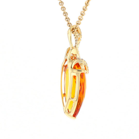 Citrine Pendant with Diamond Bail