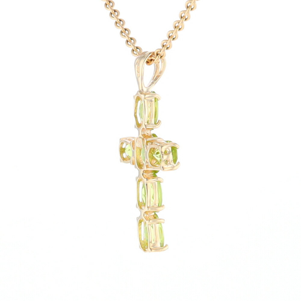 Oval Peridot Cross Pendant
