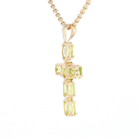 Oval Peridot Cross Pendant
