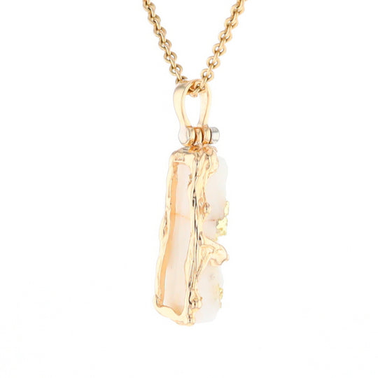 Gold Quartz Freeform Pendant - G1