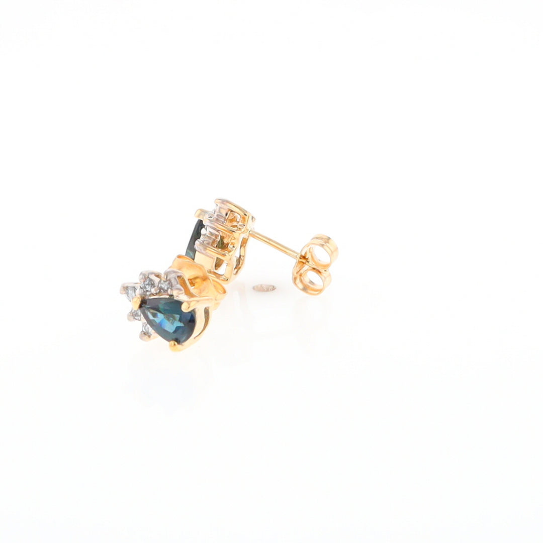 Pear Sapphire & Diamond Earrings