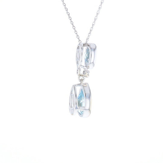 Oval and Pear-Shaped Aquamarine Pendant