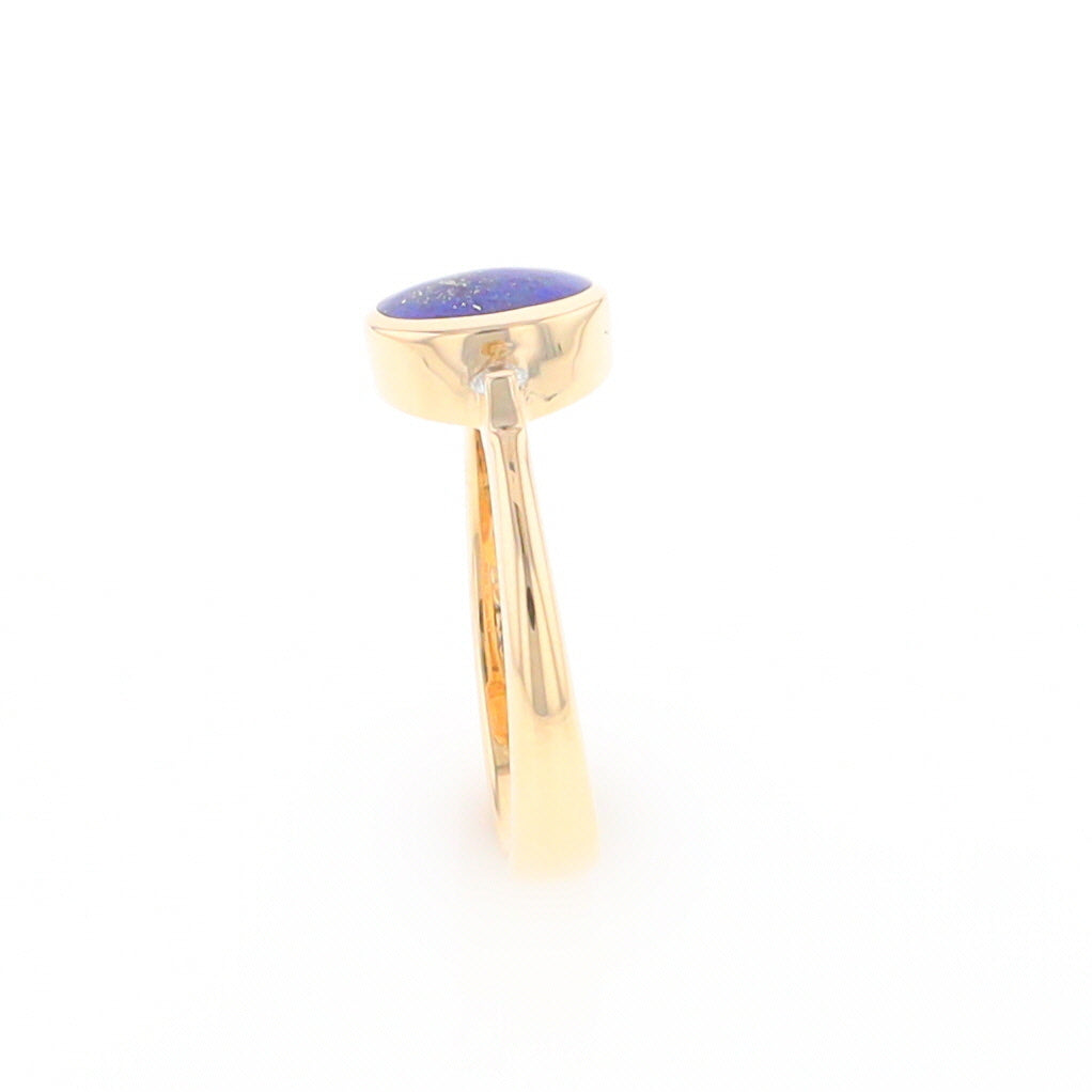 Oval Lapis Diamond Ring