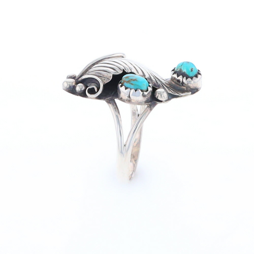 Native Turquoise Feather Ring