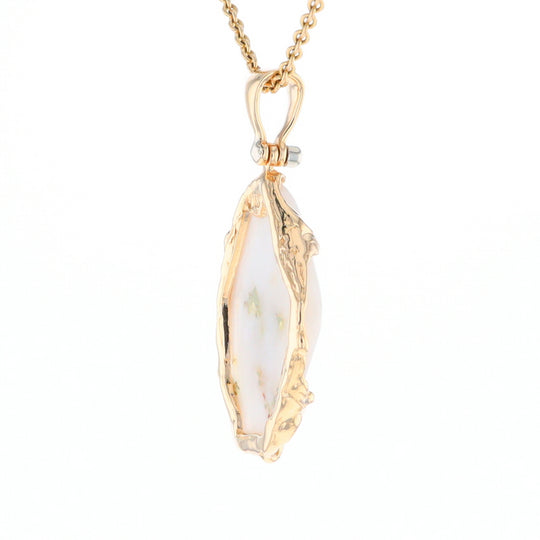 Gold Quartz Freeform Pendant