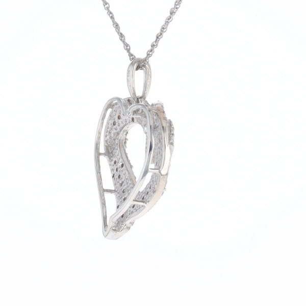 Frosted Diamond Heart Necklace