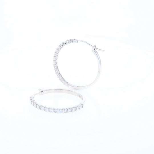 Cubic Zirconia Hoop Earrings