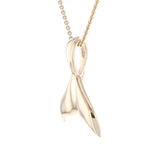 Whale Tail Natural Gold Nuggets Inlaid Pendant XL