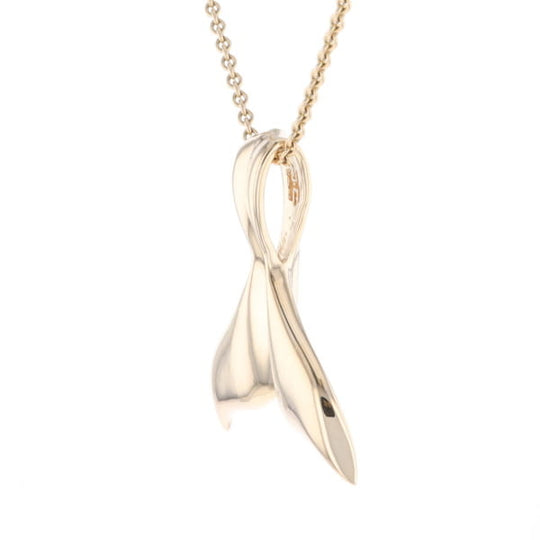 Whale Tail Natural Gold Nuggets Inlaid Pendant XL