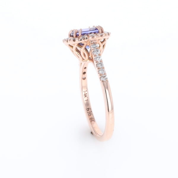 Rose Gold Tanzanite Halo Ring
