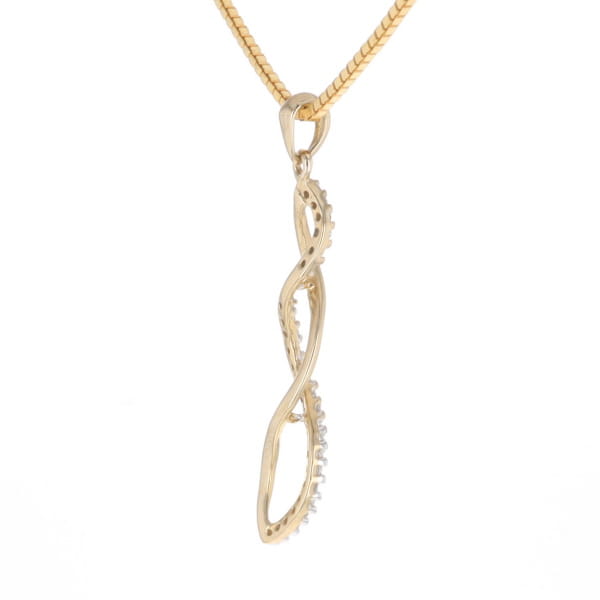 Ribbon Twist Diamond Pendant