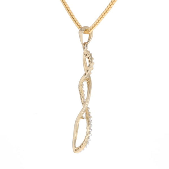 Ribbon Twist Diamond Pendant