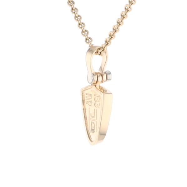 Gold Quartz Pendant Shield Shape Inlaid Pendant with .02ct Diamond