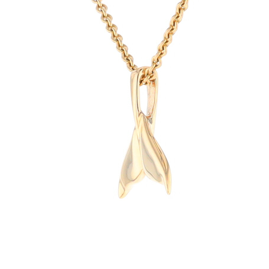 Whale Tail Necklaces Natural Gold Quartz and Nuggets Inlaid Pendant