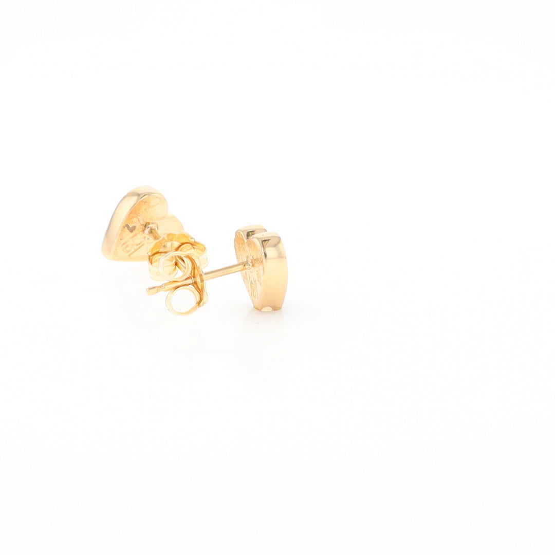 Gold Quartz Heart Stud Earrings - G2